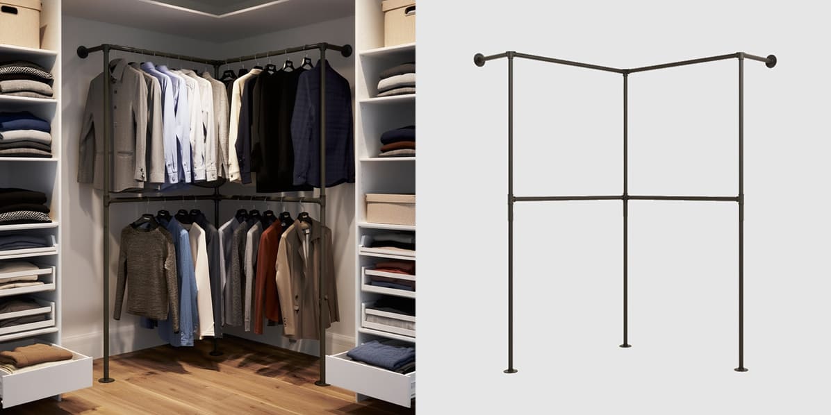 Colonne avec deux barres de penderie