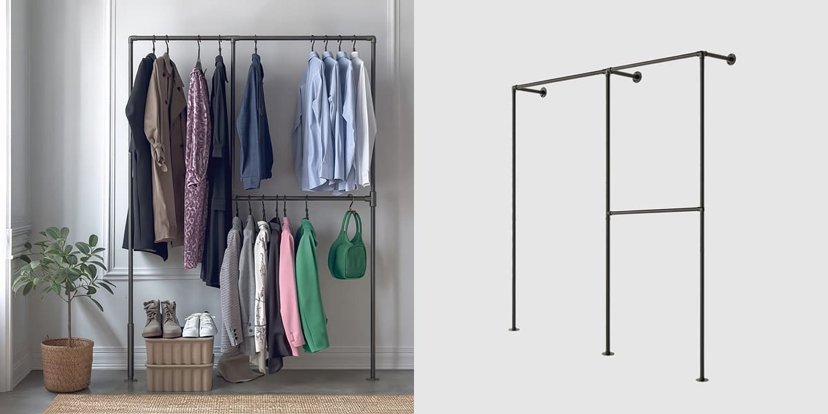 Colonne avec une barre de penderie