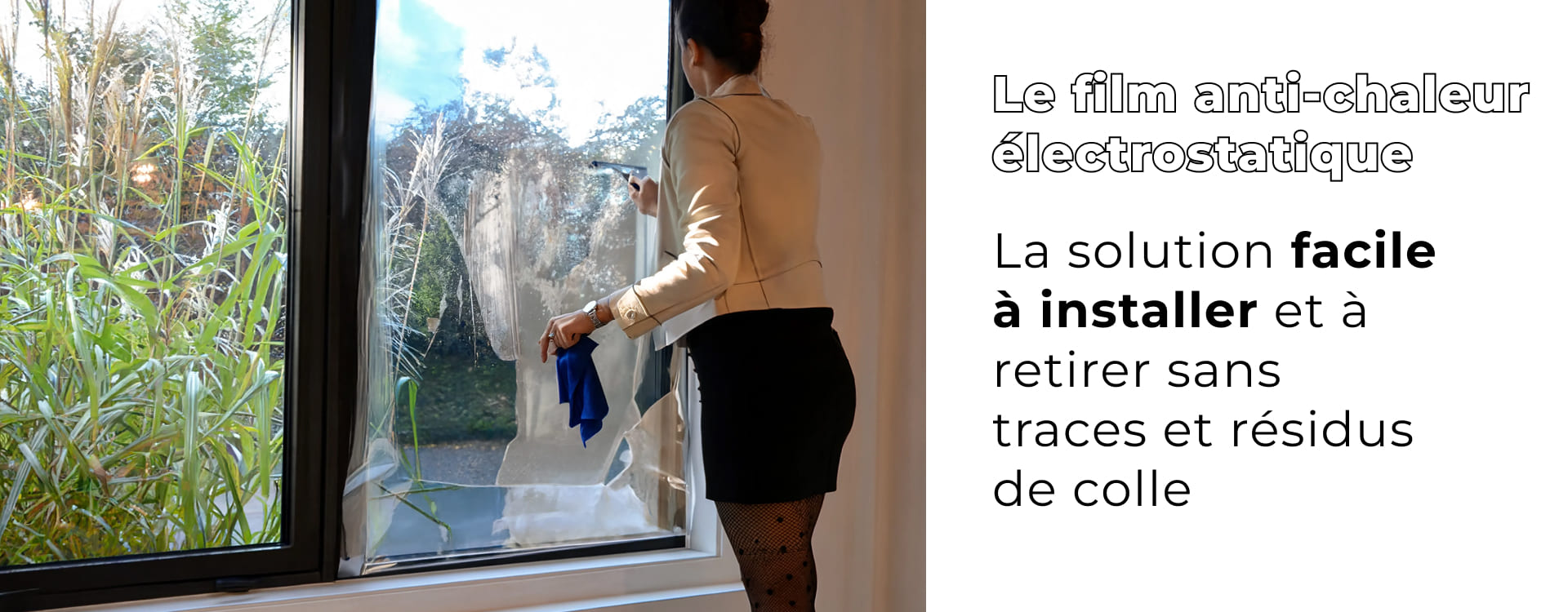 Installation d'un film électrostatique anti-chaleur