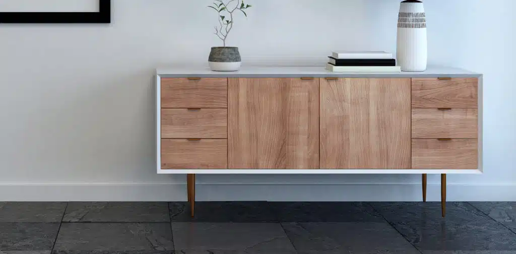 Meuble indus avec placage bois