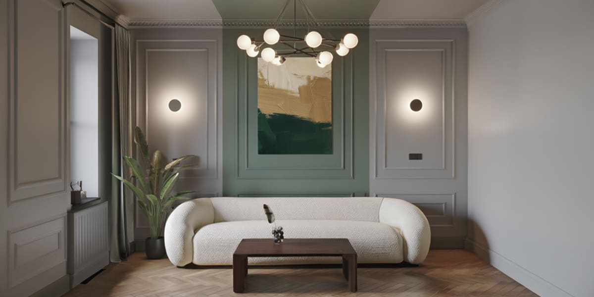 Mur avec moulure et tableau