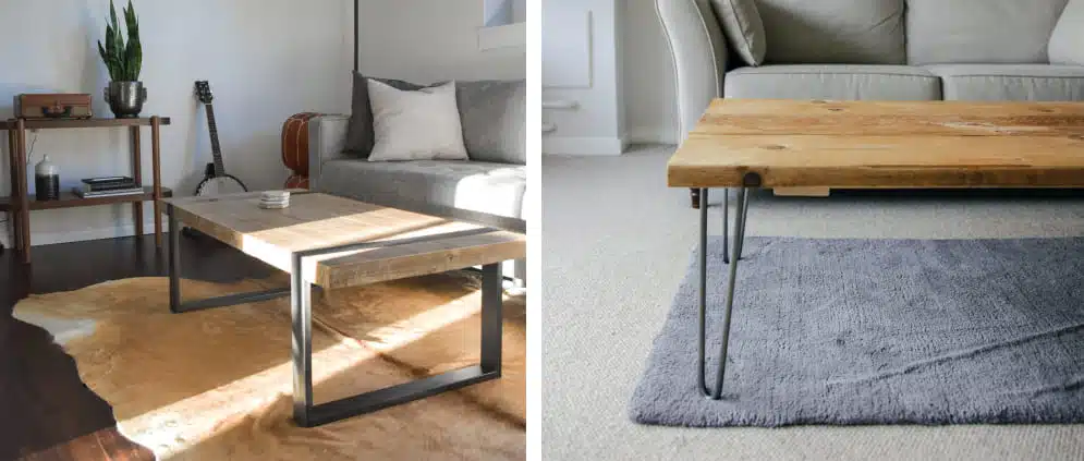 pieds de table basse en acier