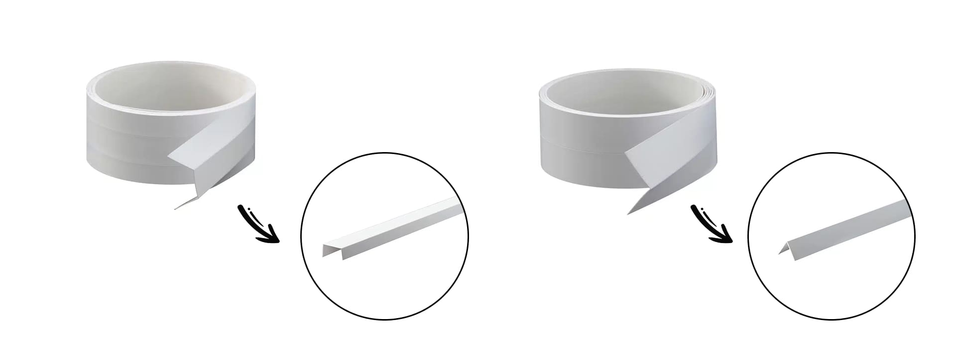 Profil PVC souple en U et en L