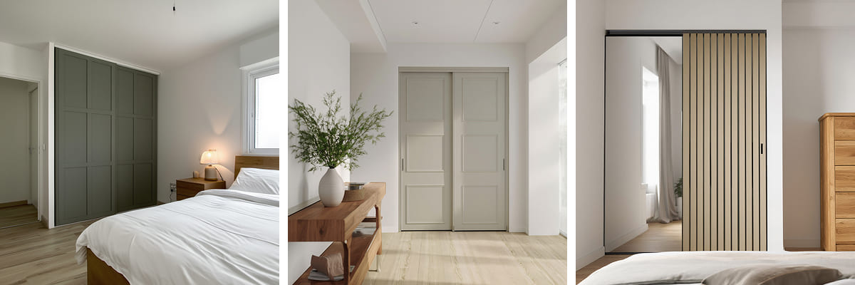 Exemple de projets de porte de placard avec des moulures