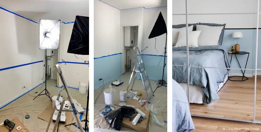 mur bicolore etapes