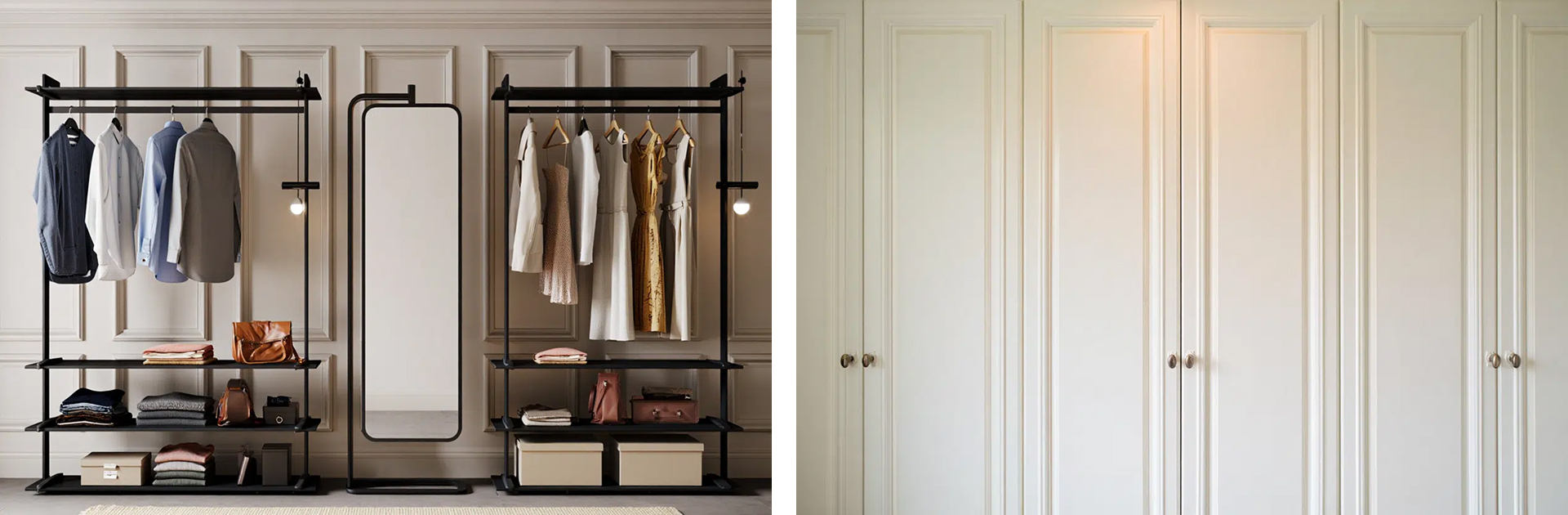 dressing ouvert et dressing fermé