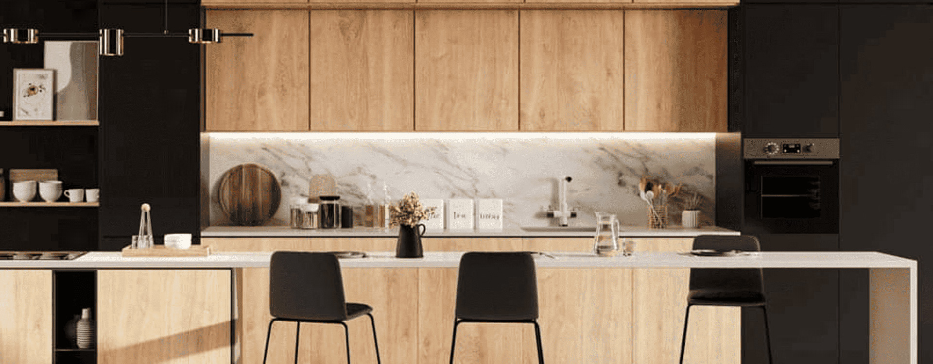 Cuisine-bois-credence-marbre