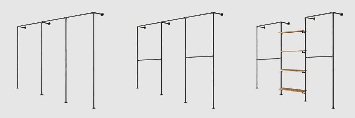 Portant vêtement mural professionnel