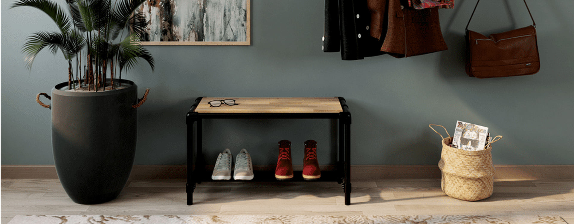 Meuble industriel : la déco tendance noir et bois