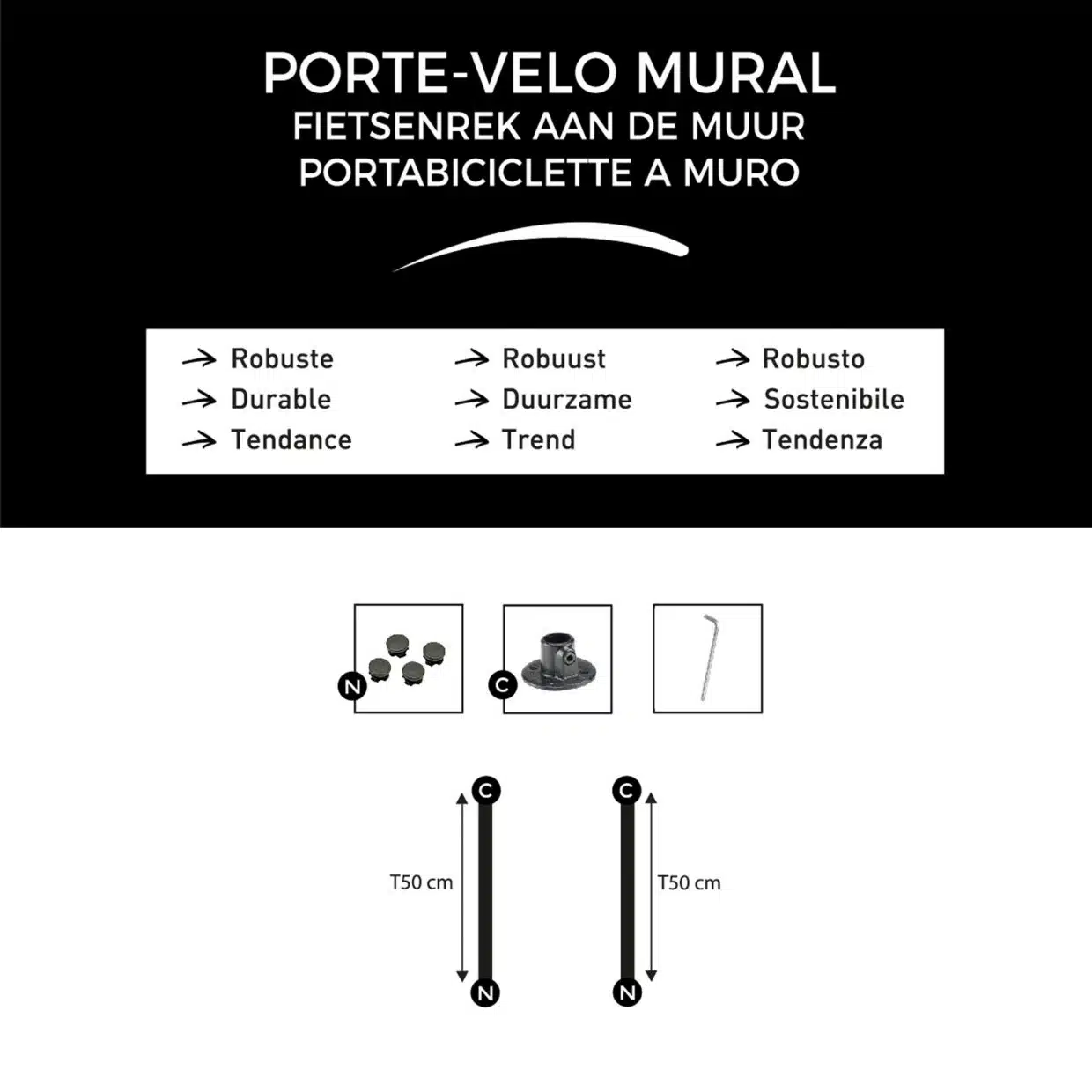 T-Connect-Porte-velo-mural-composition-du-kit