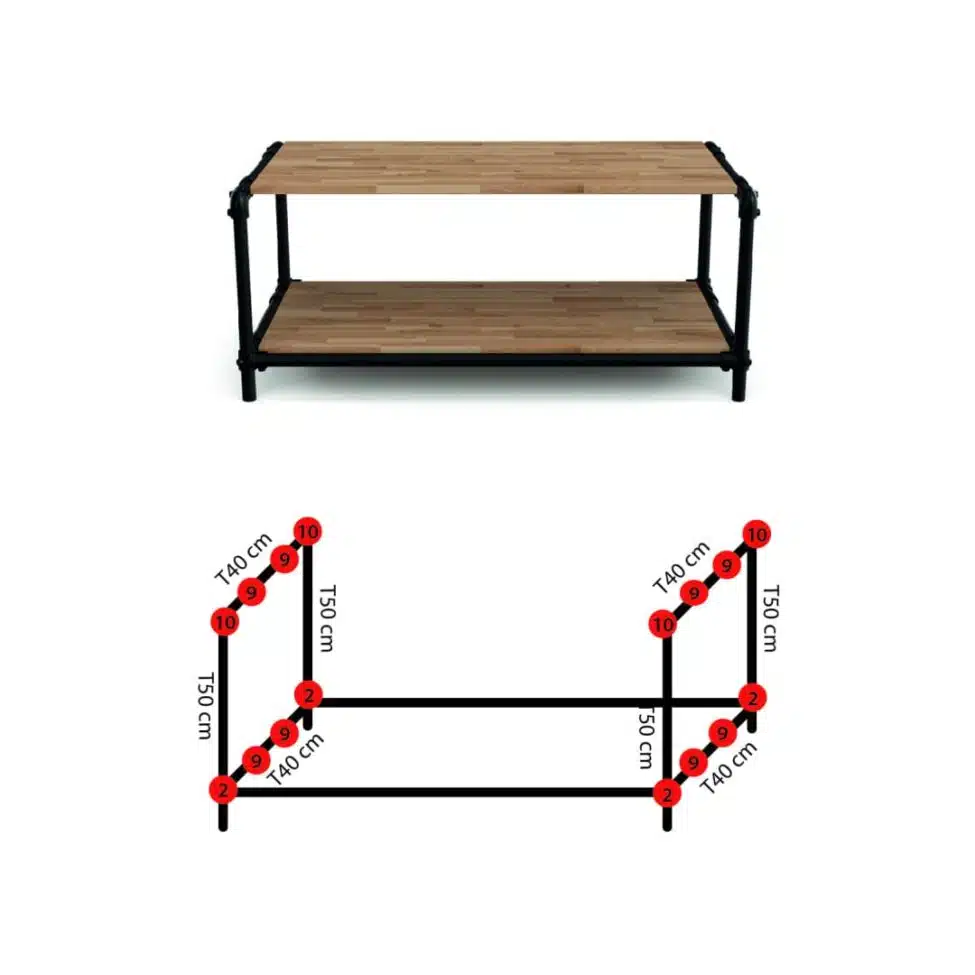 Dimensions meuble table basse industrielle