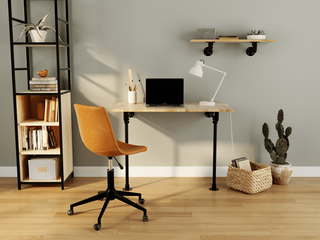 Mobilier de bureau avec étagère style industriel