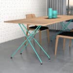 Tréteau bleu turquoise table