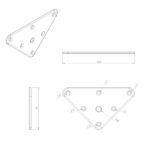 Platine de fixation triangle pied de table dimensions